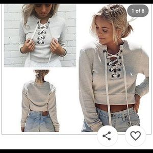 SOLD Gray Crop Sweater